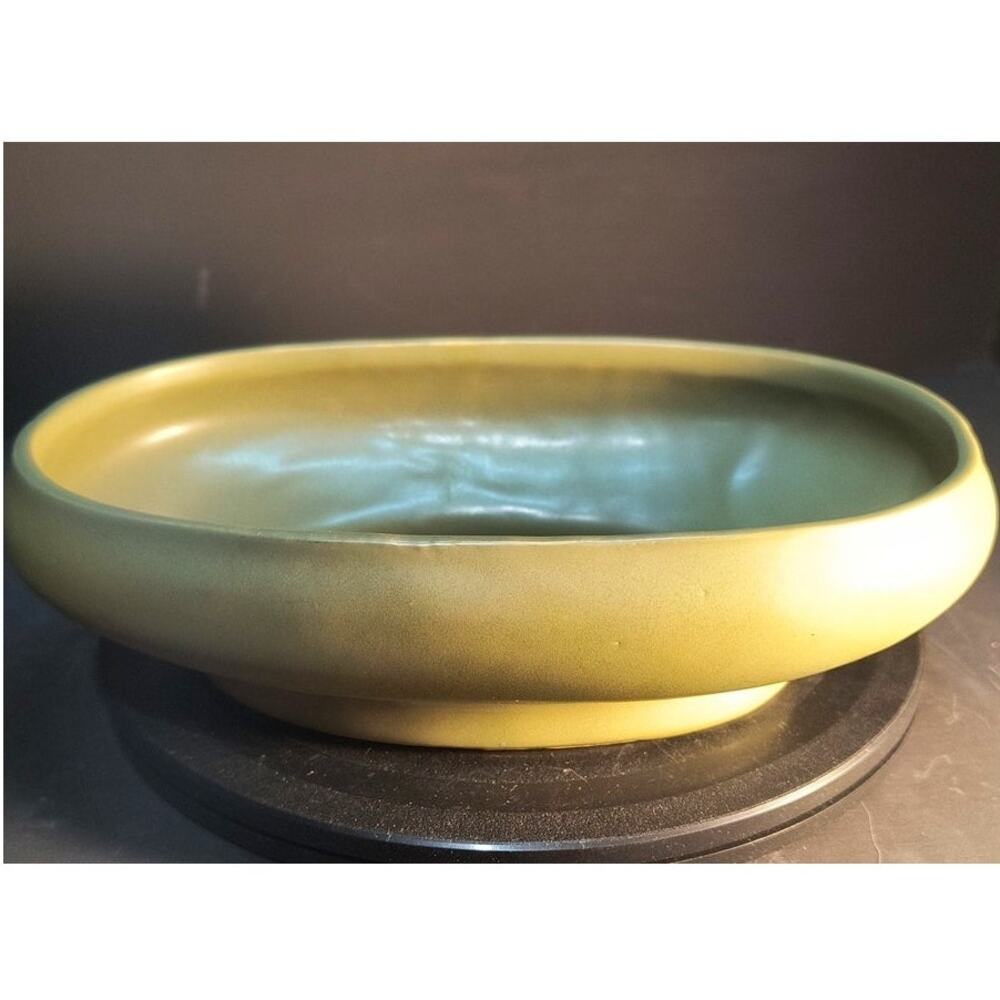 156. McCoy Floraline Olive Green Oval Bowl